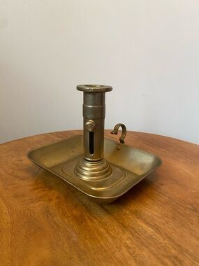 Vintage Brass Candle Holder Chamberstick - Made in Italy